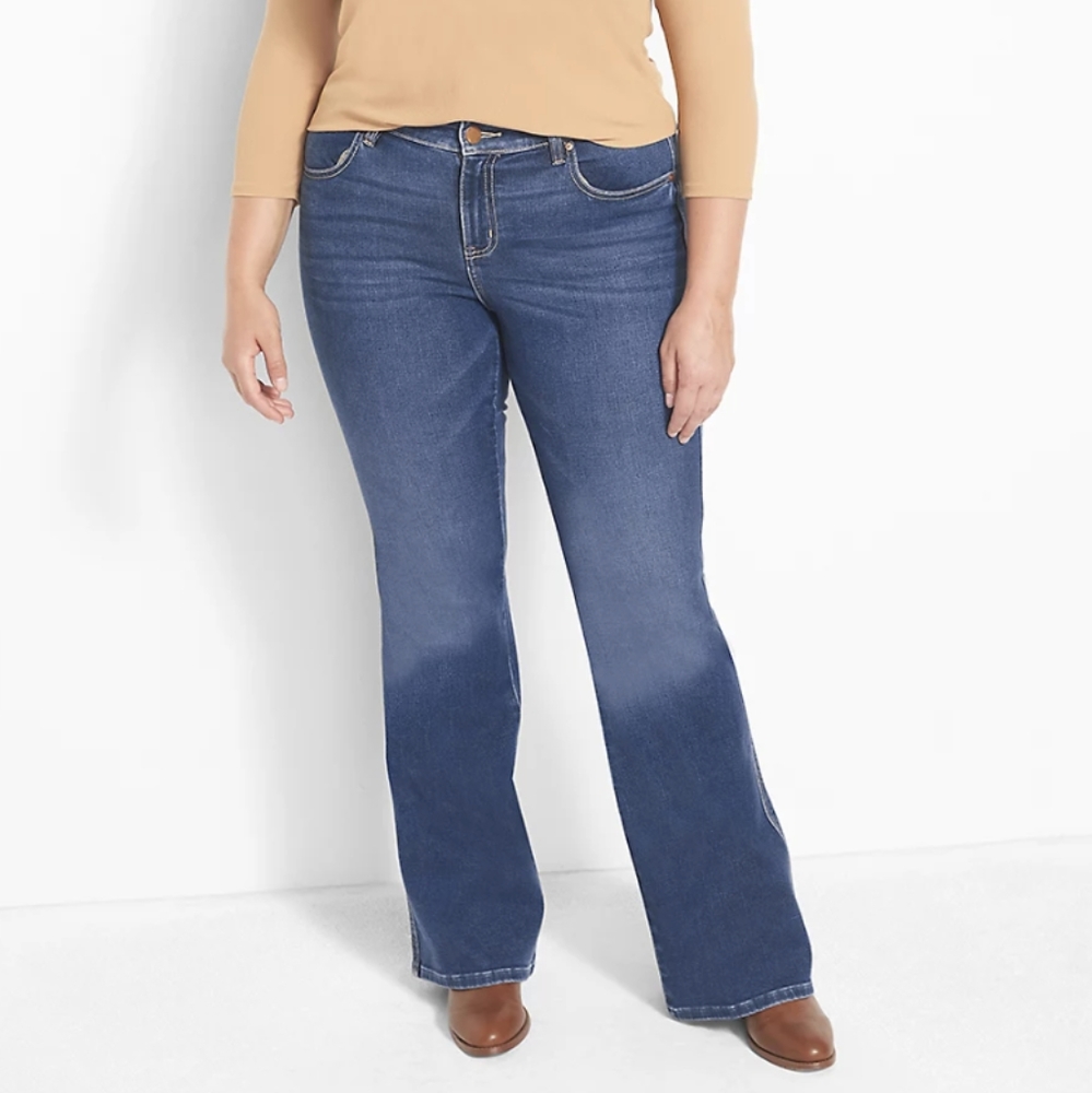 Lane Bryant mid rise signature fit flare jeans